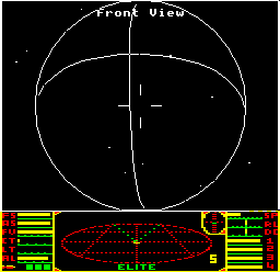 The launch view of Lave in the BBC Micro cassette version of Elitee