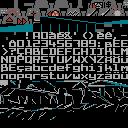 The normal font patterns in NES Elite