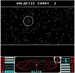 The Long-range Chart for arriving in galaxy 2 in BBC Micro Elite