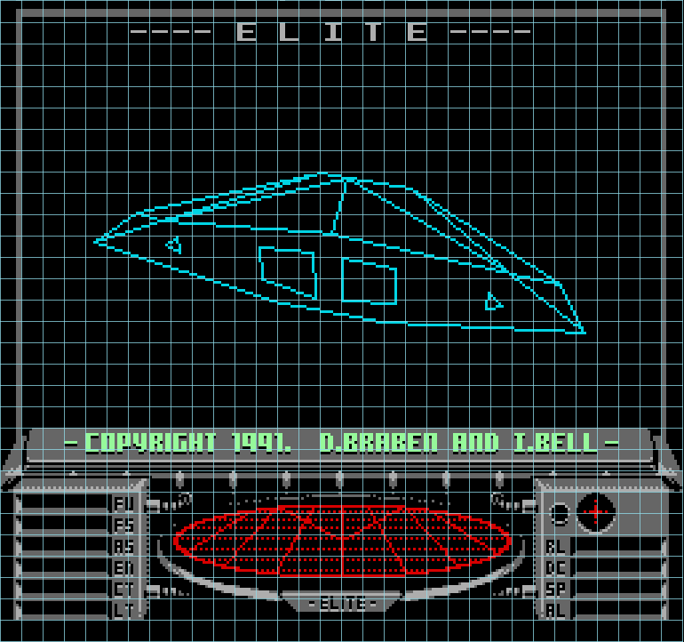 An example screenshot with tile grid in NES Elite