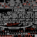 The font patterns in table 0 in the Long-range Chart in NES Elite