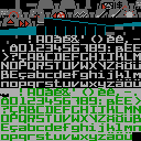 The normal and highlight font patterns in NES Elite