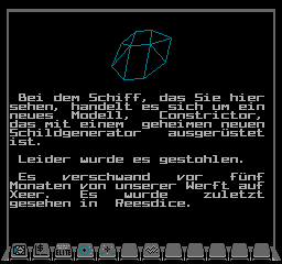 The second briefing screen for mission 1 in German in NES Elite