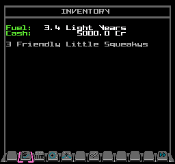 The Trumbles inventory view in NES Elite