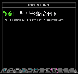 The Trumbles inventory view in NES Elite